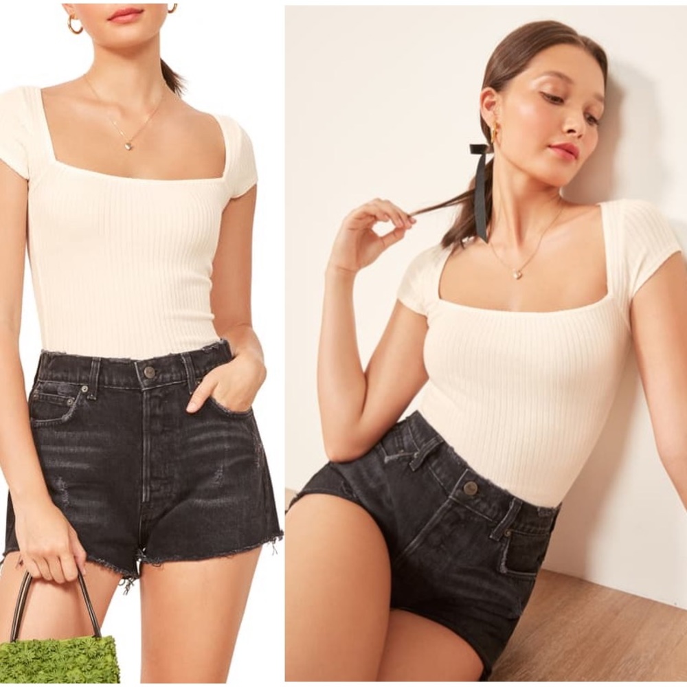 Reformation Bardot Top Ivory Sz XS - Picture 1 of 15
